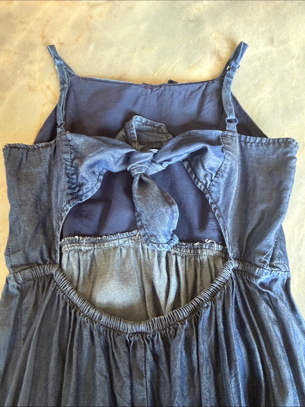 Zunie Navy Blue Tiered Maxi Dress with Adjustable Straps - Picture 3 of 3